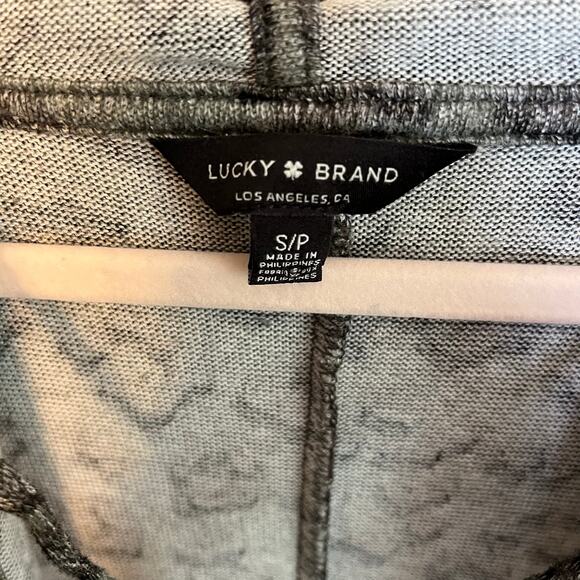 Lucky brand green faded leopard print hooded cardigan preowned excellent - Picture 4 of 4